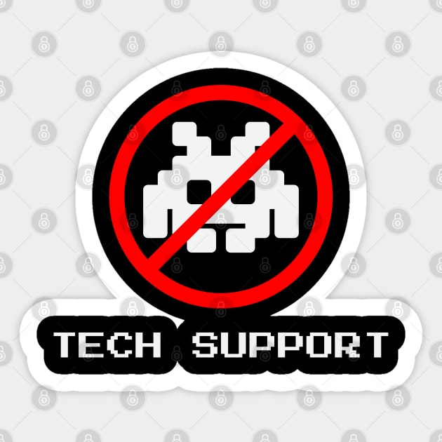 Tech Support – Retro IT Humor Design Sticker by Stylecombinator